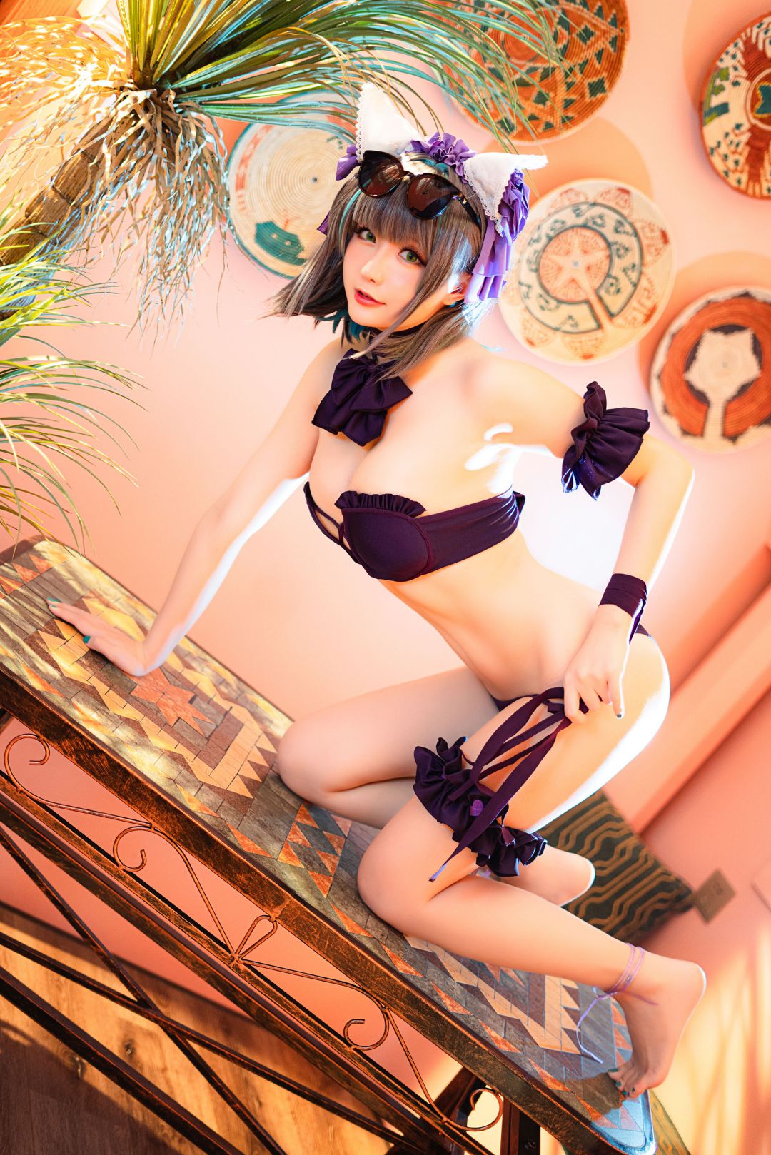 [COS写真]星之迟迟–R-Maid《柴郡泳装》插图8